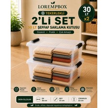 Lorempbox 30 Lt Tekerlekli Şeffaf Saklama Kutusu 2’li Set – Güçlü Kilit Sistemli Çok Amaçlı Düzenleme Kutusu