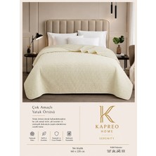 Kapreo Home Çok Amaçlı Çift Kişilik Çift Taraflı Yatak Örtüsü 200 x 220 Açık Bej