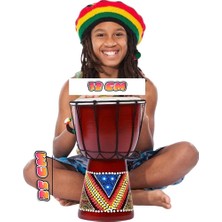 Dünyadan Hediyeler Djembe Davul Darbuka Renkli Afrika El Yapımı 25CM Çocuk Bongo Kongo No.2