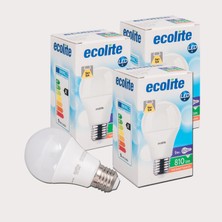 Ecolite A60 9 W Sarı Klasik E27 Duy 3'lü LED Ampul (3'li Paket)
