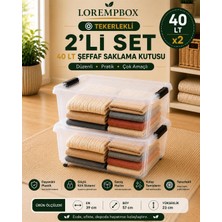 Lorempbox 40 Lt Tekerlekli Şeffaf Saklama Kutusu 2’li Set – Güçlü Kilit Sistemli Çok Amaçlı Düzenleme Kutusu