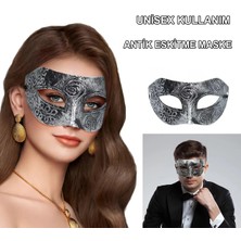 ALFA AKSESUAR 03 Gümüş Eskitme Yüz Maskesi - Antik Tarz Balo Maskesi