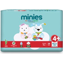 Minies Bebek Bezi Maxi Plus 4+ No 9-16 kg 38 Adet (6'li Paket)