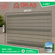 Ör - As Tel Örgü & Panel Çit Sistemleri Bahçe Teli Panel Çit 150 cm x 250 cm = 9-Adet