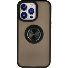 Eseno Select iPhone 15 Pro Uyumlu Kılıf Montreal Yüzüklü Silikon Kapak - Siyah