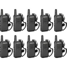 10lu Baofeng R5 Mikro Usb Şarjlı Pmr El Telsiz Kulaklık Hediyeli Set