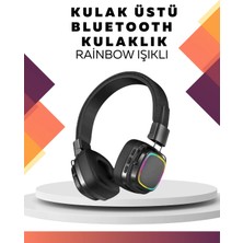 Kablosuz Rgb Işıklı Katlanabilir Bluetooth Kulak Üstü Kulaklık