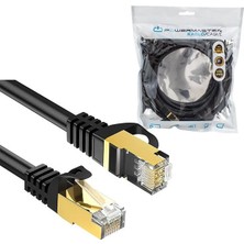 Powermaster PMCAT75 Siyah Cat7 5 Metre 10GBPS 600MHZ Lan Ethernet Kablosu - RJ45 26AWG Bakır