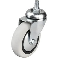 352 - 75X25 mm Pvc Makaralı Vidalı Teker 4 Adet