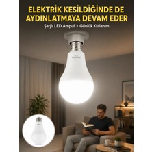 Acil Durumlar Için Şarjlı LED Ampul 6400K Soğuk Beyaz 30 Watt Yeni Nesil
