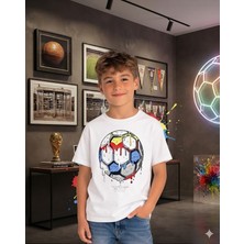 Erca Home Tekstil Ürünleri % 100 Pamuklu Futbol Topu Baskılı Yazlık Tişört 6y,7y,8y,9y Erkek