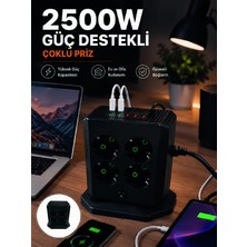 Çoklu Priz 8 Çıkışlı 4 USB 2 Type-C Anahtarlı Dikey Priz Kulesi
