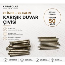 Karapolat Yapı Karışık Duvar Çivisi Saat Asma Çivisi Süpürgelik Çivisi 2X30 3X30 Duvar Çivisi