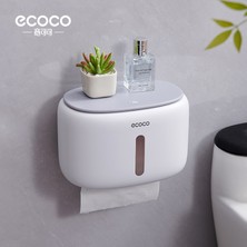 Miecoco Ecoco Duvara Yapışkanlı Adayanıklı Tuvalet Kağıdı Banyo Saklama Kutusu (Yeni)