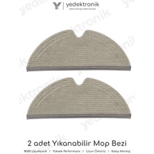Yedektronik Roborock Q8 Max / Q8 Max Plus / Q5 Pro / Q5 Pro Plus Uyumlu 2'li Mop Bezi Seti | Yüksek Kalite