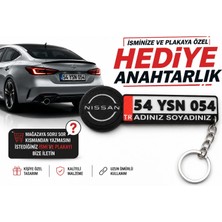 YSN Sounds Nissan Logolu ve Plakalı Anahtarlık , Kişiye Özel - Hediyelik Nissan Araç Plaka Anahtarlık - Plakalık Şeklinde Nissan Anahtarlık