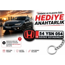 YSN Sounds Honda Logolu ve Plakalı Anahtarlık , Kişiye Özel - Hediyelik Honda Araç Plaka Anahtarlık - Plakalık Şeklinde Honda Anahtarlık