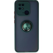 Xiaomi Redmi 10C Kılıf Montreal Yüzüklü Silikon Kapak - Yeşil