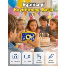 Şarjlı Çocuk Dijital Kamera Ön Arka Kamera Destekli Hd Fotoğraf Video Çekimi Mini Tripodlu