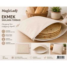 Magiclady Fermuarlı Ekmek Saklama Torbası – Natürel Kumaş, Yıkanabilir ve Tekrar Kullanılabilir