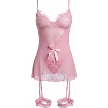 C&city Dantel Detaylı Babydoll Pembe