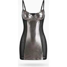 C&city Sırt Dekolteli Babydoll Gri