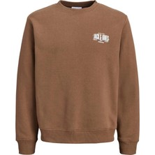 Jack & Jones Jack&jones 12298492 Jjaero Sweat Crew Neck Cocoa Erkek Sweatshirt