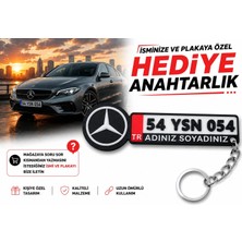 YSN Sounds Mercedes Logolu ve Plakalı Anahtarlık , Kişiye Özel - Hediyelik Mercedes Araç Plaka Anahtarlık - Plakalık Şeklinde Mercedes Anahtarlık