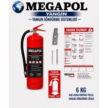 Megapol 6 kg Abc Kuru Kimyavi Tozlu Yangın Söndürme Cihazı. Yangın Söndürme Tüpü. Yangın Tüpü. Yangın Söndürücü