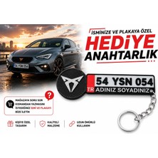 YSN Sounds Cupra Logolu ve Plakalı Anahtarlık , Kişiye Özel - Hediyelik Cupra Araç Plaka Anahtarlık - Plakalık Şeklinde Cupra Anahtarlık
