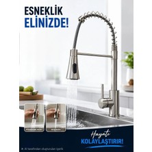 VİTKARSU ARMATÜR Spiralli Endüstriyel Mutfak Eviye Bataryası - Inox