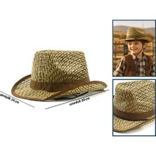 Artisan Cappadocia Foter No-8 Plastik Çocuk Hasır Kovboy Şapka Herhangi Bir Renk Gönderilir (5639)