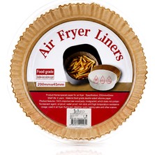 Artisan Cappadocia 50PCS Yuvarlak Taban: 20CM - Kenar: 4.5cm Air Fryer Pişirme Kalıp Kağıt (5639)
