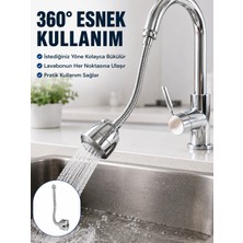 Krom Musluk Uzatma Aparatı 360° Dönebilen Su Tasarruflu Lavabo Fıskiyesi