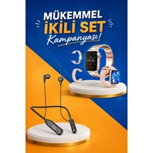 Eseno Select Kablolu Bluetooth Kulaklık ve Kadınlara Özel Bileklik Hediyeli Yeni Nesil Akıllı Saat 3 Kordonl ile Uyumlu Aksesuar