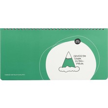 Hisli Şeyler 13X27 Spiralli, Stickerlı Haftalık Planner - Zirvedeyim Canım Duymuyorum, Yeşil