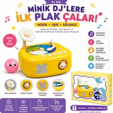 🎵 Premium Işıklı & Sesli Mini Plak Çalar Oyuncak | Eğitici Müzik Kutusu | 3+ Yaş