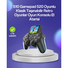 500 Oyunlu Nostaljik El Tipi Oyun Konsolu, Taşınabilir Şarjlı Cihaz, Renkli Ekran ve Tv Destekli