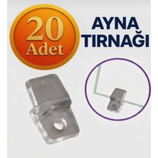 Karapolat Yapı 20 Adet Şeffaf Plastik Ayna Tırnağı Cam Tutucu - Duvara Ayna Sabitleme Aparatı