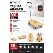 Staxx Power 200 kg Platform Taşıma Arabası | Katlanır Ahşap Yük Arabası | Buzdolabı, Koli ve Depo Taşıma Arabası