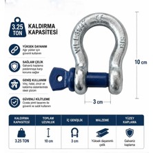 Bema Tools G209 Omega Mapa Zincir Kilidi 3,25 Ton Yük Kaldırma Aparatı Mapa 5/8