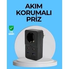 Termal Korumalı Priz Otomatik Çocuk Kilidi 4 USB Type C