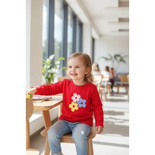 Erca Home Tekstil Ürünleri Süprem Kumaş % 100 Pamuklu Mevsimlik Uzun Kollu Badi / Tişört 6 Ay,9 Ay,12 Ay,18 Ay Kız Kırmızı