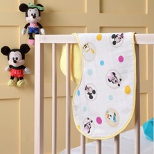 Taç  Mickey Lisanslı Karakter Baskılı Pamuk Müslin Bebek Omuz Bezi, Çok Renkli, 20X55 cm
