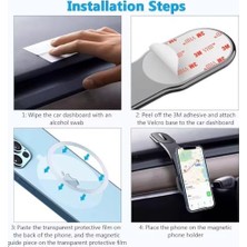 Ayarlanabilir Esnek Şekillenebilen Torpido Üstü Manyetik Araç Içi Telefon Tutucu iphone 11-15 Pro Max Telefon Tutucu Alüminyum Stand N52 Güçlü Mıknatıs Özel Seri Her Araca Her Telefona Uygun Yuvarlak