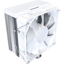 NX400 - Cpu Hava Soğutucu, Tek Kule, 4 Gelişmiş Isı Borusu, 52-Fin Isı Emici, E28, 120MM Fdb Statik Basınçlı Fan, 28MM Fan Kalınlığı, Köşe Kapağı Ayak Pedleri, Parlak Üst Kapak - Beyaz