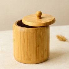 Ahşap Bambu Kapaklı Şekerlik Ø11.3 cm