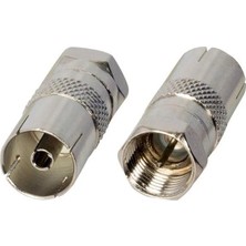 Powermaster F Konnektör Erkek 60 Ohm Dişi Çevirici Metal Konnektör