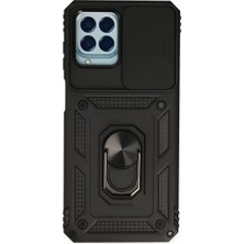 Eseno Select Samsung Galaxy M33 Uyumlu Kılıf Pars Lens Yüzüklü Silikon - Siyah