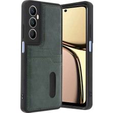 Realme C65 Sara Kartvizitli Deri Kılıf - Yeşil